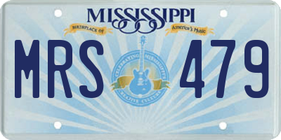 MS license plate MRS479