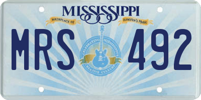 MS license plate MRS492