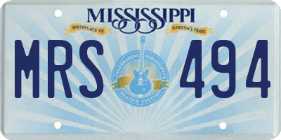 MS license plate MRS494