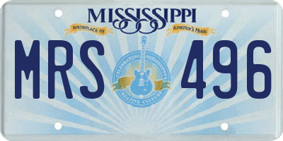 MS license plate MRS496