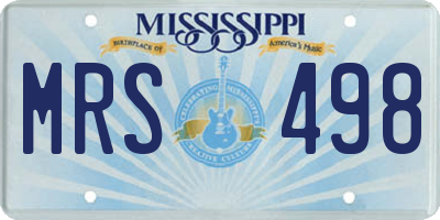 MS license plate MRS498