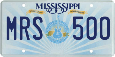 MS license plate MRS500