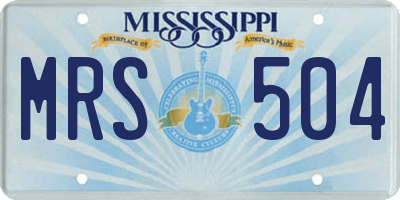 MS license plate MRS504