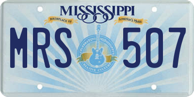 MS license plate MRS507