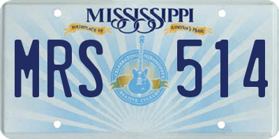 MS license plate MRS514