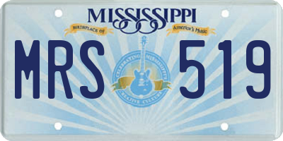 MS license plate MRS519