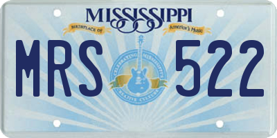 MS license plate MRS522