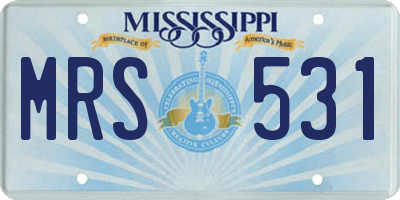 MS license plate MRS531