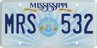 MS license plate MRS532