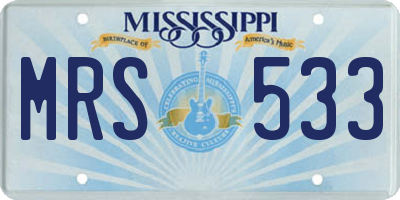 MS license plate MRS533