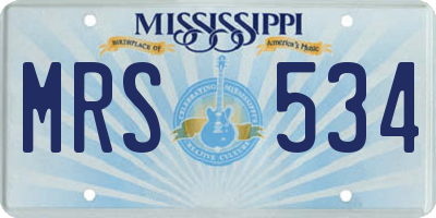 MS license plate MRS534