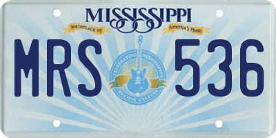 MS license plate MRS536