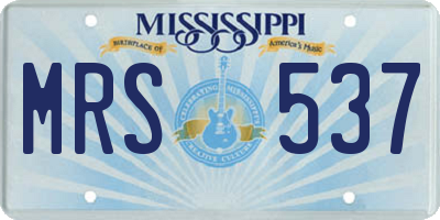 MS license plate MRS537