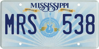 MS license plate MRS538