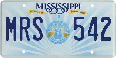 MS license plate MRS542