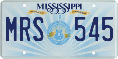 MS license plate MRS545
