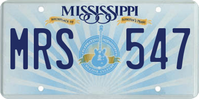 MS license plate MRS547