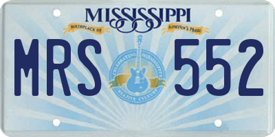 MS license plate MRS552