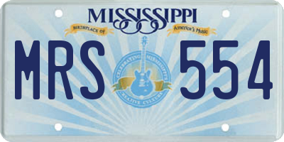 MS license plate MRS554