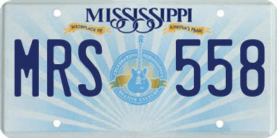 MS license plate MRS558