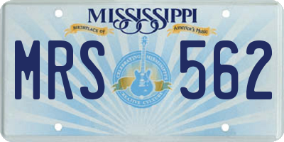 MS license plate MRS562