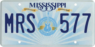 MS license plate MRS577