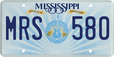 MS license plate MRS580