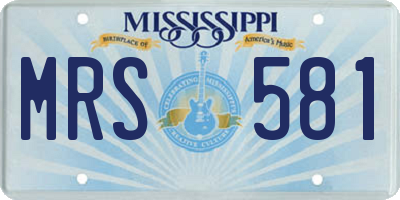 MS license plate MRS581