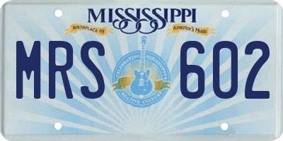 MS license plate MRS602