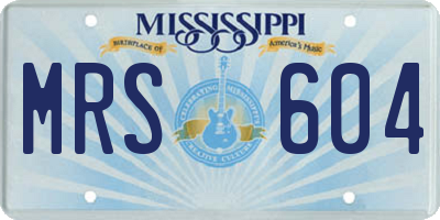 MS license plate MRS604