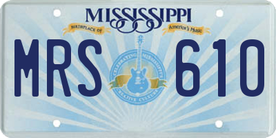 MS license plate MRS610
