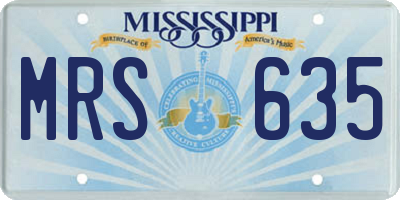 MS license plate MRS635