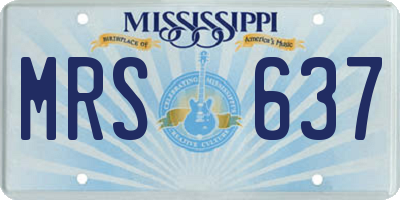 MS license plate MRS637
