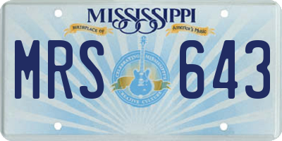MS license plate MRS643