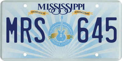 MS license plate MRS645