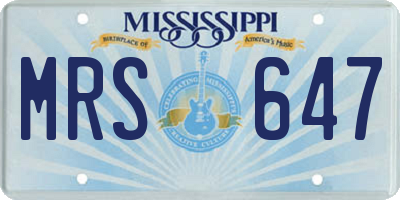 MS license plate MRS647