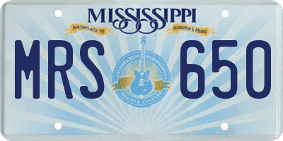 MS license plate MRS650
