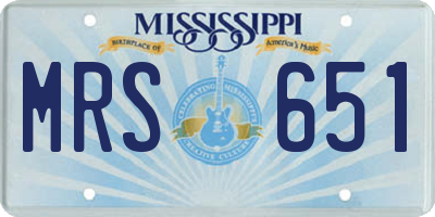 MS license plate MRS651
