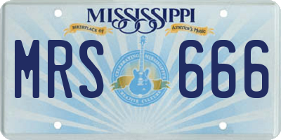 MS license plate MRS666