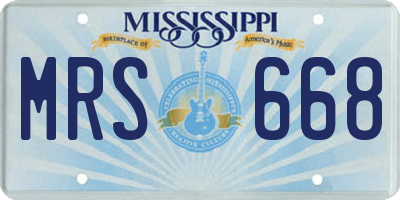 MS license plate MRS668