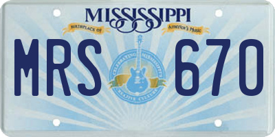 MS license plate MRS670