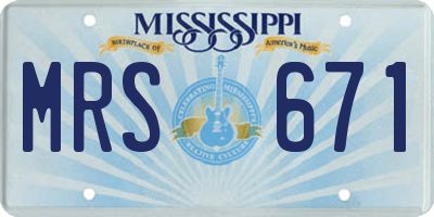 MS license plate MRS671