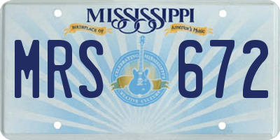 MS license plate MRS672
