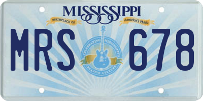 MS license plate MRS678
