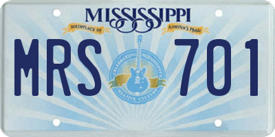 MS license plate MRS701