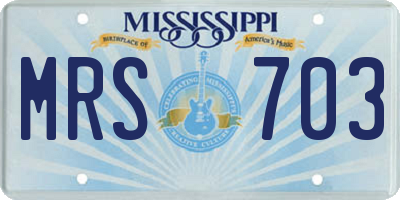 MS license plate MRS703