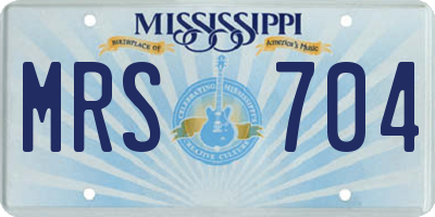 MS license plate MRS704