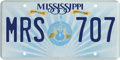 MS license plate MRS707