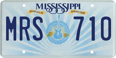 MS license plate MRS710