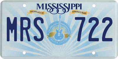 MS license plate MRS722